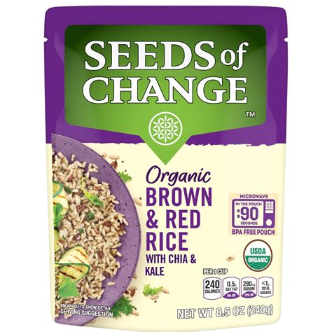 Seeds Of Change Organic Brown Red Rice With Chia Kale Mix