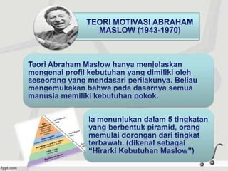 Teori Motivasi Maslow Dan Derfer Ppt