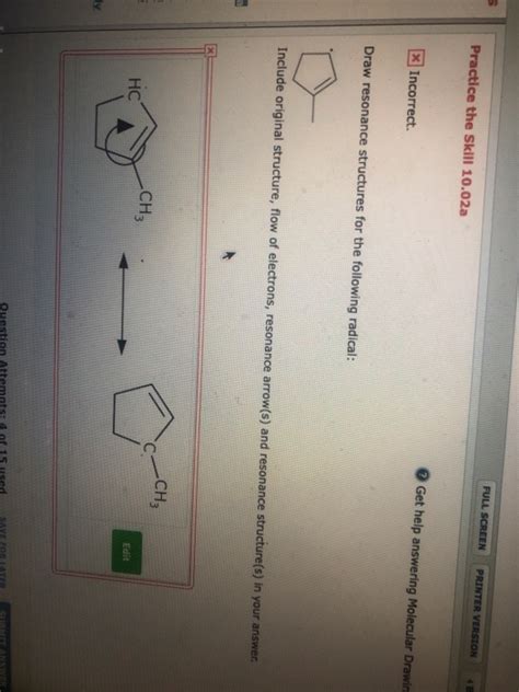 Solved Practice The Skill 10 02a Incorrect Draw Resonance Chegg