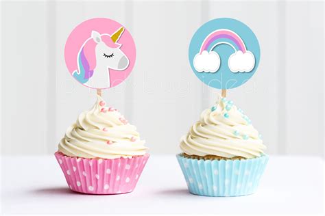 Unicorn Printable Cupcake Toppers Unicorn Cupcake Toppers Etsy