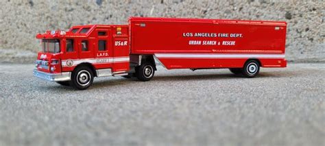 LAFD City USaR Tractor Trailer Fire Trucks Matchbox Tractor Trailers