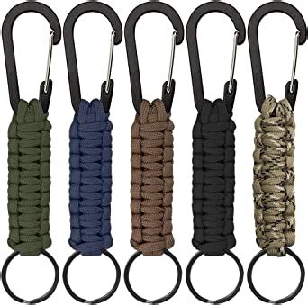 Amazon SENHAI 5 Pcs Paracord Keychains With Carabiner Braided