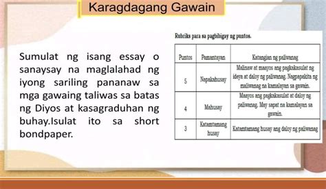 Karagdagang Gawain Sumulat Ng Isang Essay O Studyx