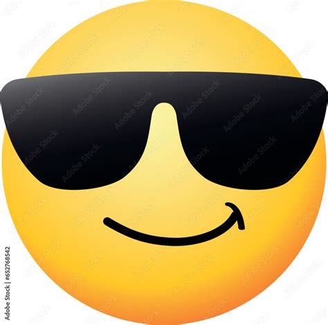 Emoticon With Sunglasses Emoji Vector Cool Smiling Face With Sunglasses Vector Illustration