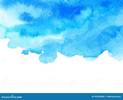 Abstract Blue Watercolor Background The Color Splashing On The Paper