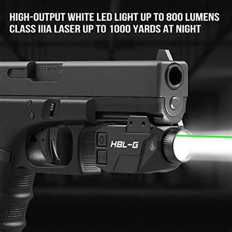 Votatu H8L G Pistol Light Laser Combo Rechargeable Compact Green Laser