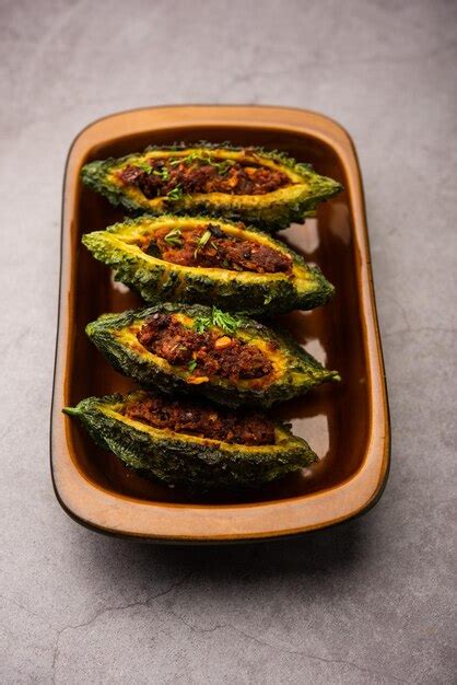 Premium Photo Bharwa Karela Masala Fry Or Stuffed Bitter Melon Recipe