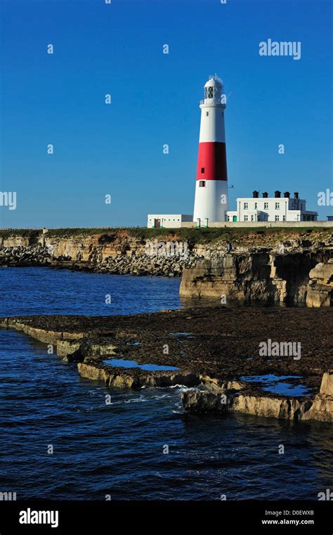 Portland Bill Lighthouse On The Isle Of Portland Along The Jurassic