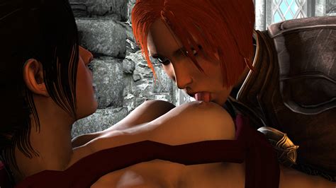 Rule 34 2girls 3d Artist Unknown Breast Sucking Breasts Clothed Dragon Age Dragon Age