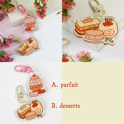 Food Keychain Cute Acrylic Charm Kawaii Acrylic Keychain Foodie Gift ...