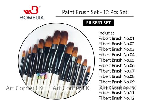 Bomeijia Artist Paint Brush Pinsel Pcs Set Round Flat Filbert Angle