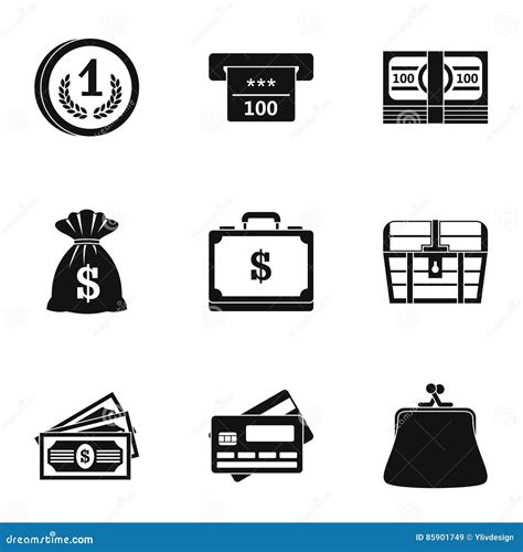 Cash Icons Set Simple Style Stock Vector Illustration Of Honors