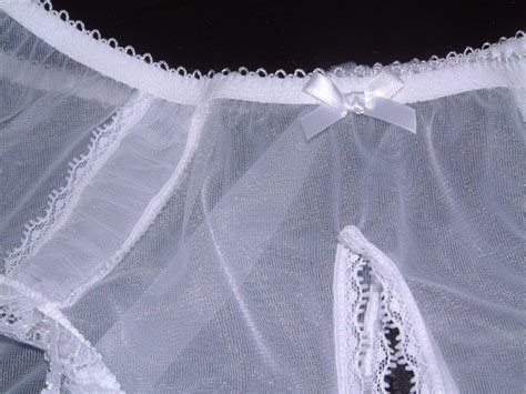 Sheer Nylon Burlesque Sissy Vintage Style Crotchless Panties Etsy