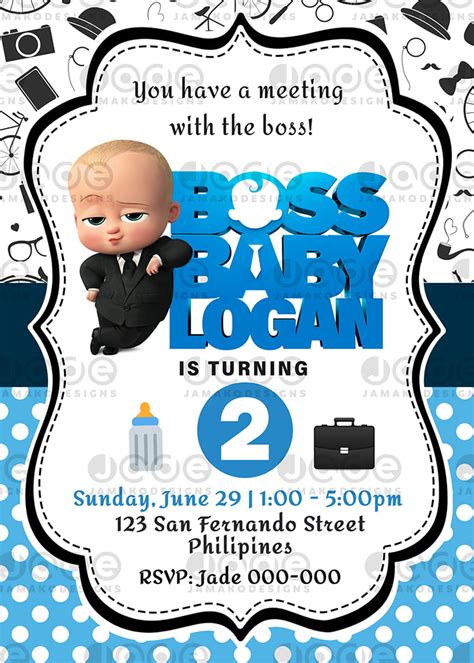 The Boss Baby birthday party printable - Jamakodesigns