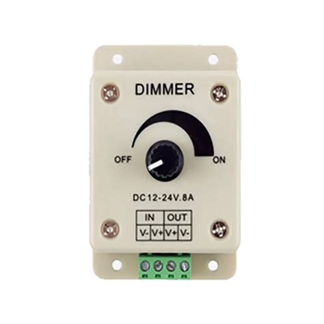 DC 12 24V 8A Knob Control Dimmer Switch Stepless Dimming Regulator