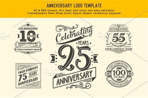 Anniversary Logo Template ~ Logo Templates ~ Creative Market