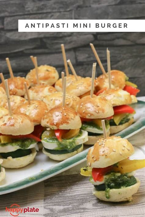 Vegetarischer Antipasti Mini Burger Happy Plate Rezept