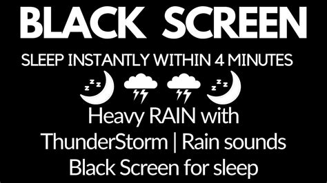 SLEEP Instantly Within 4 Minutes Heavy RAIN With ThunderStorm Rain