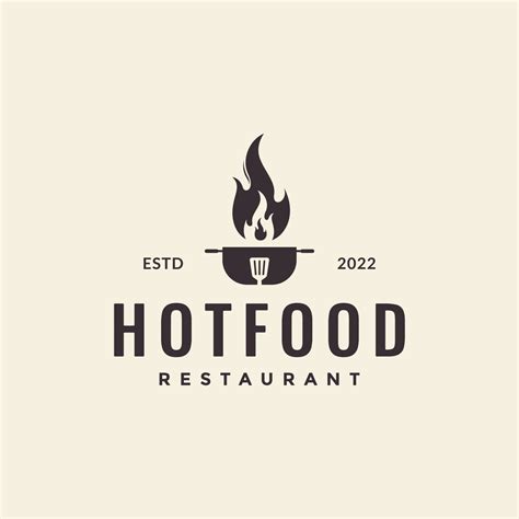 Hot Pan With Spatula Fire Food Logo Design Vector Graphic Symbol Icon Illustration Creative Idea