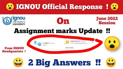 Ignou Official Notice On June Session Assignment Marks Update