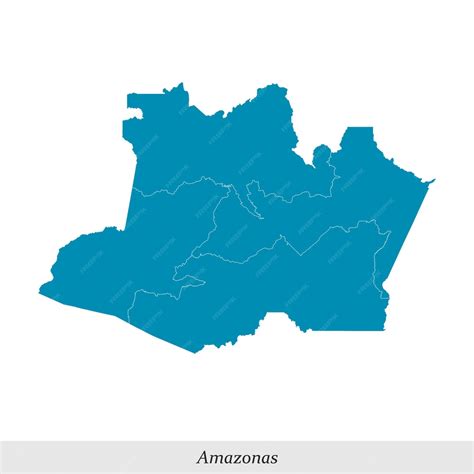 mapa  amazonas  um estado  brasil  mesorregioes vetor premium