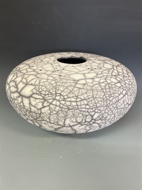 Medium Round Naked Raku By Jeffrey Perkins Art One Gallery Inc