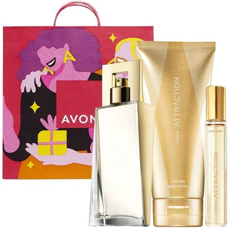 Avon Attraction Zestaw kosmetyków woda perfumowana 50ml balsam do