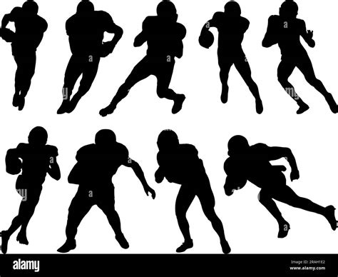 Set of American Football Player Silhouette Stock Vector Image & Art - Alamy