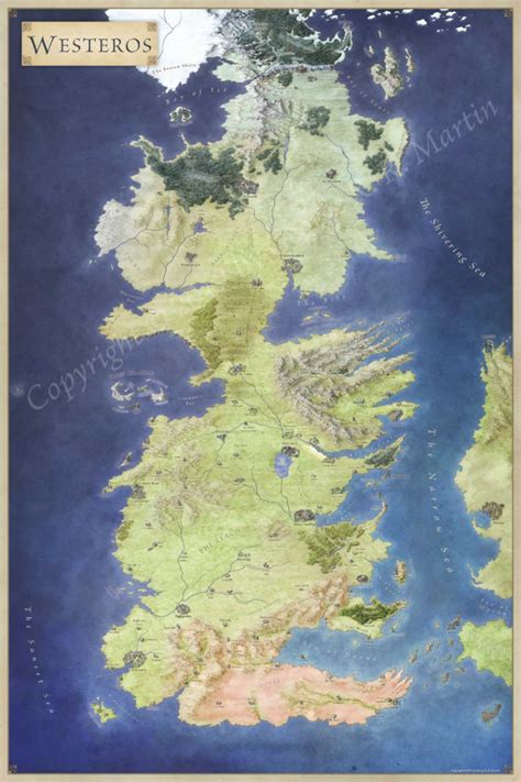 Westeros map for Game of Thrones - Fantastic Maps