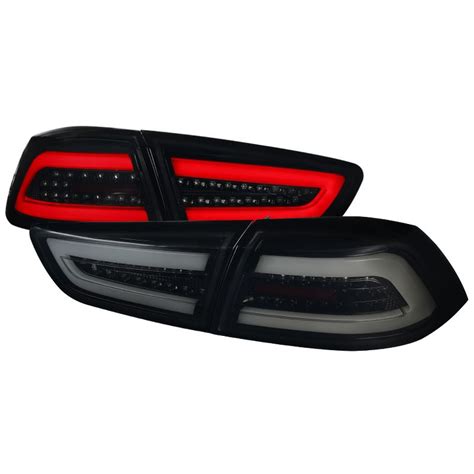 2008 2017 Mitsubishi Lancer EVO X Gloss Black Smoke LED Tail Lights