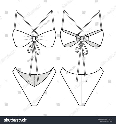 Fashion Technical Drawing Bikini Stock Vector Royalty Free 2131750227