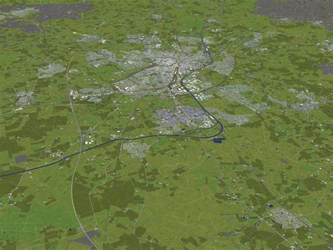 Mapa de la ciudad de Münster Alemania 50x50km Modelo 3D 149 max