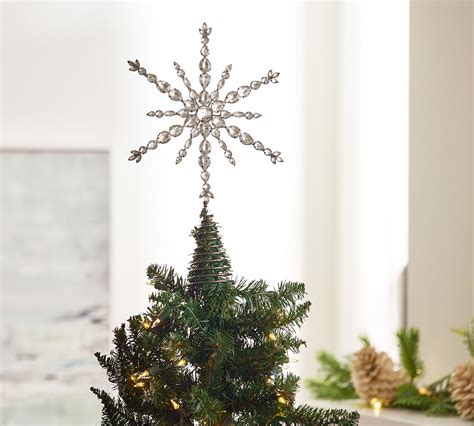 Jeweled Snowflake Tree Topper Pottery Barn