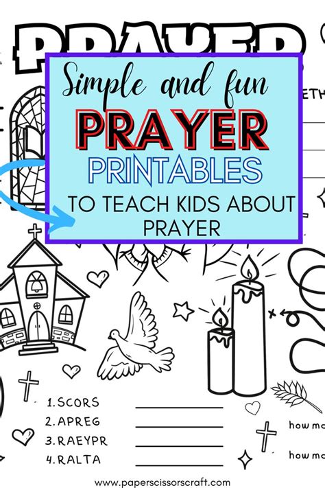 printable prayer activities worksheets games  kids printable