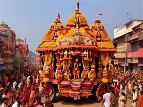 premium photo  annual grand rath yatra  car festival  lord