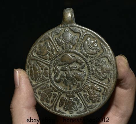 Chinesische Bronze Feng Shui Acht Sch Tze Anh Nger Amulett Ebay