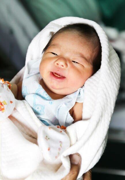 Premium Photo Newborn Asian Baby Girl Smiling