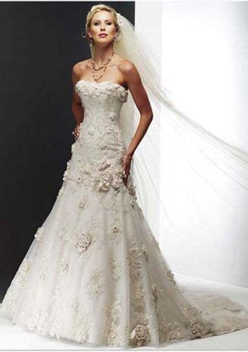 A Line Princess Sweetheart Chapel Train Satin Tulle Lace Strapless