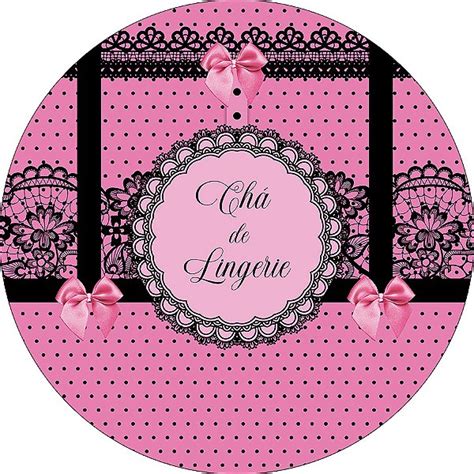 Painel De Festa Redondo x Chá de Lingerie Rosa Preto Via Cores Paineis de