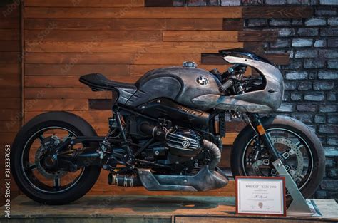 Bangkok Thailand March 29 2019 2019 BMW R Nine T Option 719 Naked Roaster Bike Modified On