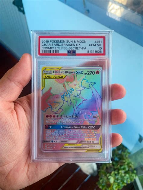 Psa Charizard Braixen Gx Cosmic Eclipse Rainbow Secret