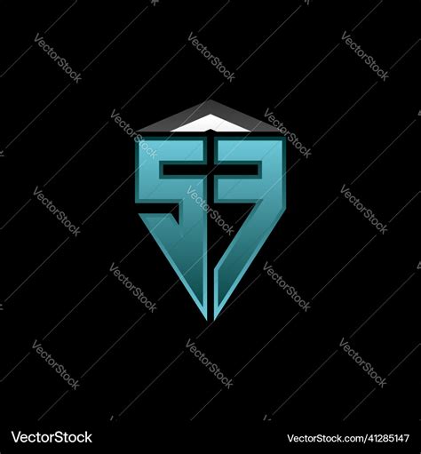 Sf Logo Shield Blue Light Style Design Royalty Free Vector