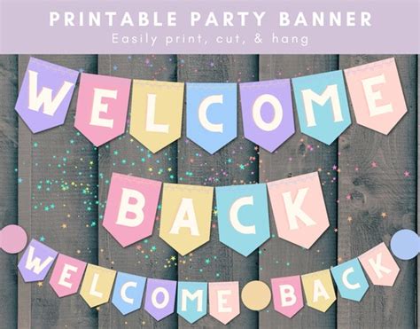 Printable Welcome Back Banner Pastel Party Bunting Easy - Etsy