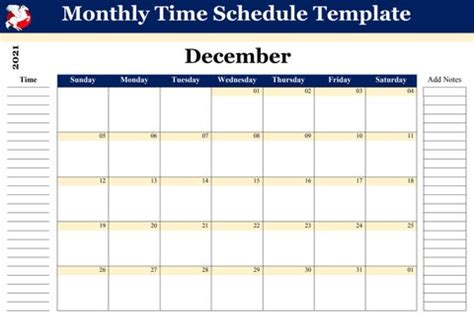 Monthly Time Schedule Template by James Andrew - Issuu