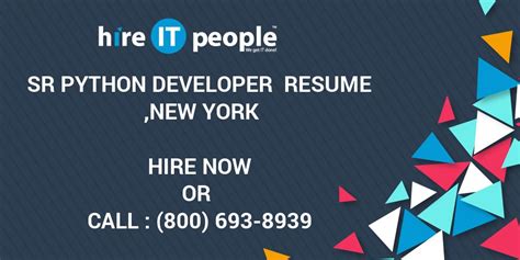 Sr Python Developer Resume New York Hire It People We Get It Done