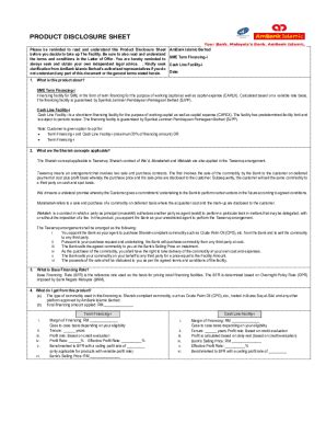 Fillable Online Product Disclosure Sheet Letter Of Credit Ambank Fax