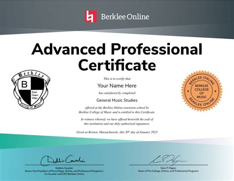 General Music Studies Advanced Professional Certificate Berklee Online