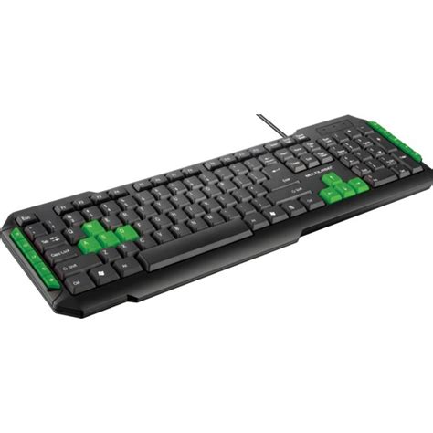 Teclado Gamer Braview Tco Multimidia Usb Verde Lenisis Inform Tica