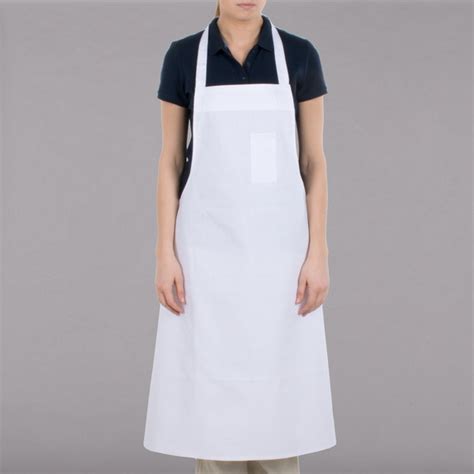 Chef Revival White Cotton Customizable Bib Apron With Pen Pocket 36