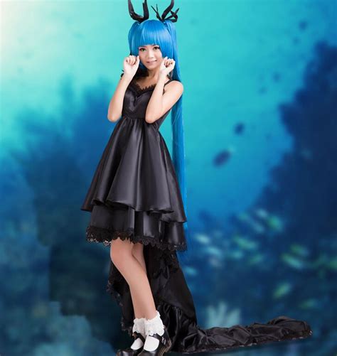 Vocaloid 3 Hatsune Miku Black Dress Cosplay Costume Cosplay Costumes